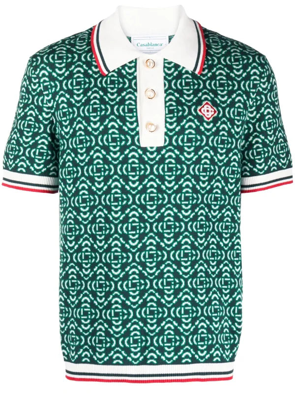 Casablanca jacquard-logo polo shirt