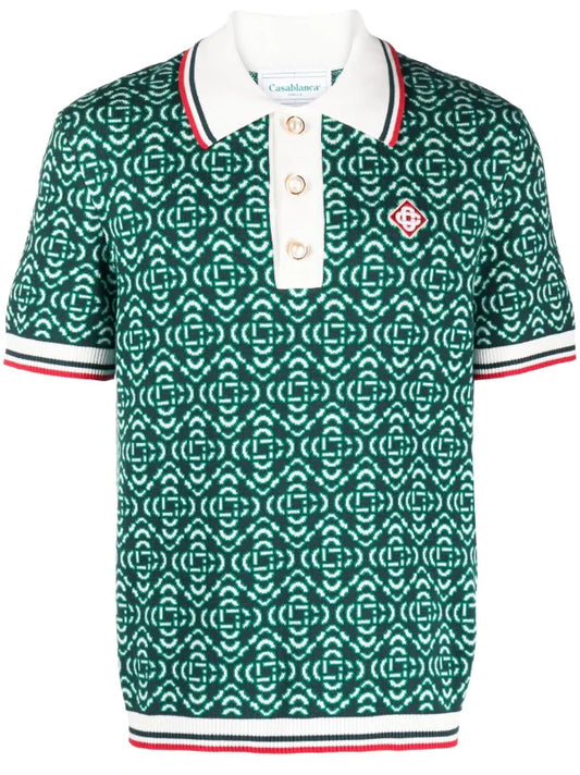 Casablanca jacquard-logo polo shirt