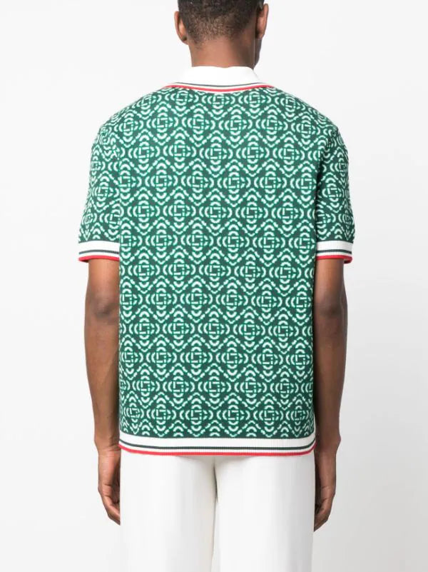 Casablanca jacquard-logo polo shirt