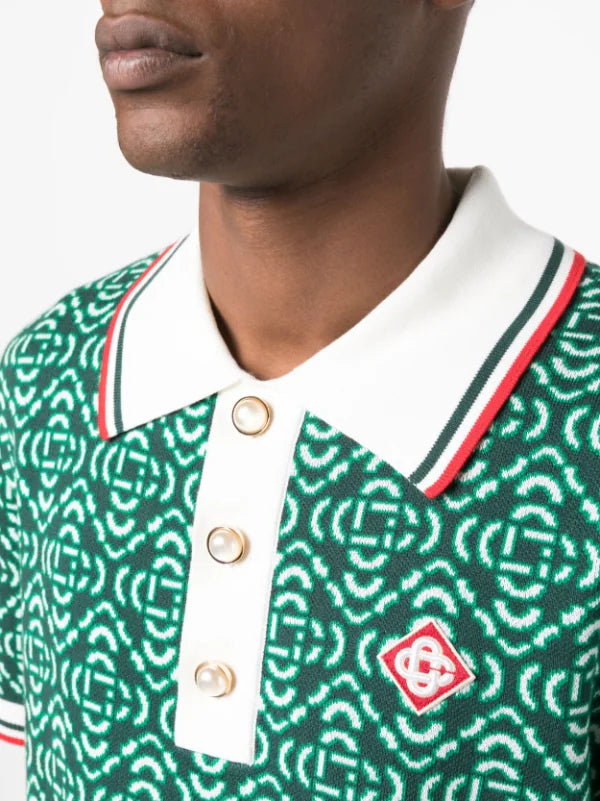 Casablanca jacquard-logo polo shirt